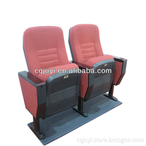 JY-612 red metal legs floor mounted theater chair with padding seat